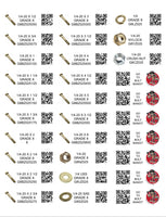 DIY 1" X 2.75" LABELS GRADE 8 COARSE THREAD 1/4-20 TO 3/4-10 (LABELS ONLY)