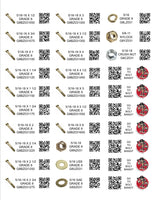 DIY 1" X 2.75 LABELS GRADE 8 COARSE THREAD 1/4-20 TO 1/2-13 (LABELS ONLY)