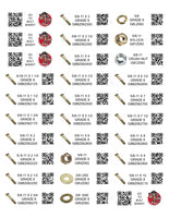 DIY 1" X 2.75" LABELS GRADE 8 COARSE THREAD 1/4-20 TO 3/4-10 (LABELS ONLY)