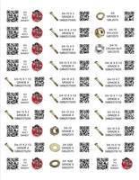 DIY 1" X 2.75" LABELS GRADE 8 COARSE THREAD 1/4-20 TO 3/4-10 (LABELS ONLY)