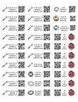 DIY 1" X 2.75" LABELS GRADE 5 COARSE THREAD 1/4 - 1/2 (LABELS ONLY)