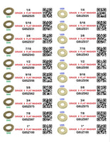 DIY 1" X 4" LABELS GRADE 8 COARSE THREAD 1/4-20 TO 1"-8 (LABELS ONLY)
