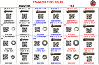 XG2N1025 DRAWER 18-8 STAINLESS STEEL BOLTS 1/4-20, 5/16-18, 3/8-16