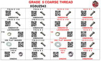 XG5UZ043 GRADE 5 BOLTS 7/16-14 AND 1/2-13