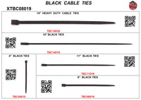 XTBC08019 CABLE TIE ASSORTMENT BLACK