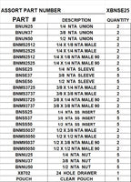 XBNSE25  NTA  MALE  CONNECTORS  1/4  3/8  1/2
