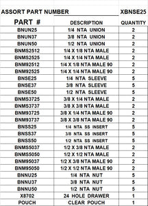 XBNSE25  NTA  MALE  CONNECTORS  1/4  3/8  1/2