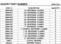 XFMCC025  NEOPRENE CLAMP ASSORTMENT
