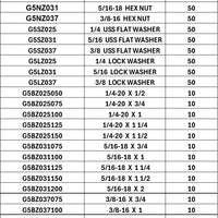 DRAWER GRADE 5 BOLTS 1/4 TO 3/8