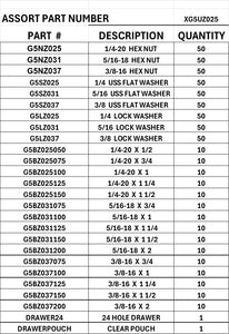 DRAWER GRADE 5 BOLTS 1/4 TO 3/8