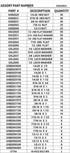 BOLT BIN GRADE 5 COARSE   1/4 TO 1/2 40 HOLE GARAGE MECHANIC ASSORT