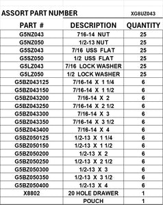 DRAWER GRADE 5 BOLTS 7/16-14 AND 1/2-13