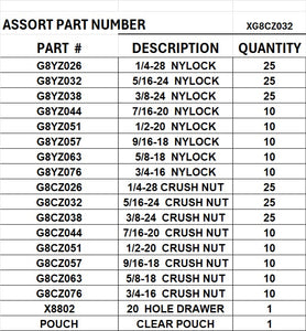 XG8CZ032 GRADE C FINE THREAD LOCK NUTS