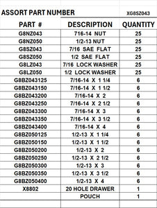 DRAWER GRADE 8 COARSE 7/16 TO 1/2