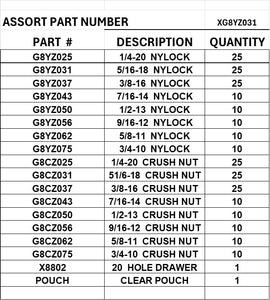 DRAWER GRADE 8 COARSE THREAD NYLOCKS AND CRUSHNUTS