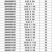 XG9HX006025 SOCKET HEAD CAPSCREWS MACHINE SCREW SIZES