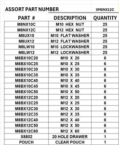 XM8NX12C METRIC BOLTS M10 M12