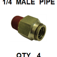 BDMS2525  1/4  X  1/4  D.O.T.  MALE  CONNECTOR (4 PACK)