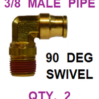 BDS96237  5/8  X  3/8  D.O.T.  MALE  CONNECTOR 90 DEGREES W/ SWIVEL (2 PACK)