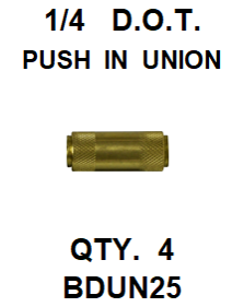 BDUN25  1/4  D.O.T.  UNION (4 PACK)