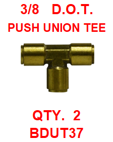 BDUT37  3/8  D.O.T.  UNION  TEE (2 PACK)