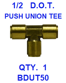 BDUT50  1/2  D.O.T.  UNION  TEE (1 PER PACK)