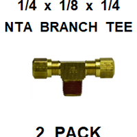 BNBT251225  1/4 X 1/8 X 1/4  NTA  MALE  BRANCH  TEE  (2 PACK)