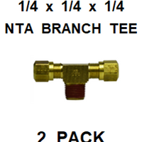 BNBT252525  1/4 X 1/4 X  1/4  NTA  MALE  BRANCH  TEE  (2 PACK)