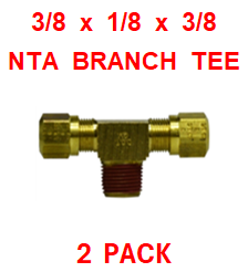 BNBT371237  3/8 X 1/8 X 3/8  NTA  MALE BRANCH  TEE  (2 PACK)