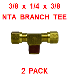 BNBT372537  3/8 X 1/4 X 3/8  NTA  MALE BRANCH  TEE  (2 PACK)