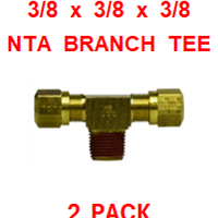 BNBT373737  3/8 X 3/8 X 3/8  NTA  MALE BRANCH  TEE  (2 PACK)