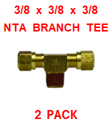 BNBT373737  3/8 X 3/8 X 3/8  NTA  MALE BRANCH  TEE  (2 PACK)