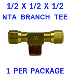 BNBT505050  1/2 X 1/2 X 1/2  NTA  MALE  BRANCH  TEE