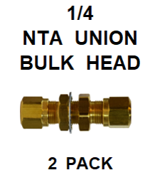 BNBU25  1/4  BULKHEAD  NTA  UNION   (2 PACK)