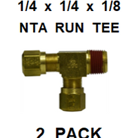 BNRT252512  1/4 X 1/4 X 1/8  NTA  MALE  BRANCH  TEE  (2 PACK)