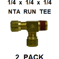 BNRT252525  1/4 X 1/4 X 1/4  NTA  MALE  BRANCH  TEE  (2 PACK)