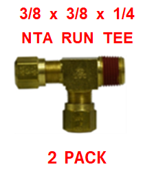 BNRT373725  3/8 X 3/8 X 1/4  NTA  MALE  BRANCH  TEE  (2 PACK)