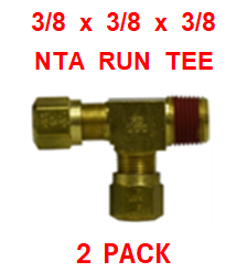 BNRT373737  3/8 X 3/8 X 3/8  NTA  MALE  BRANCH  TEE  (2 PACK)