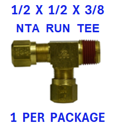 BNRT505037  1/2 X 1/2 X 3/8  NTA  MALE  BRANCH  TEE