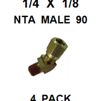 BNM42512  1/4  X  1/8  NTA  MALE  45  DEGREE  CONNECTORS  (4 PACK)