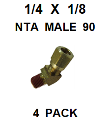 BNM42512  1/4  X  1/8  NTA  MALE  45  DEGREE  CONNECTORS  (4 PACK)