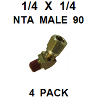 BNM42525  1/4  X  1/4  NTA  MALE  45  DEGREE  CONNECTORS  (4 PACK)