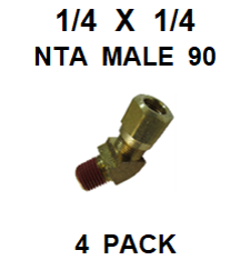 BNM42525  1/4  X  1/4  NTA  MALE  45  DEGREE  CONNECTORS  (4 PACK)