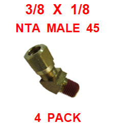 BNM43712  3/8  X  1/8  NTA  MALE  45  DEGREE  CONNECTORS  (4 PACK)