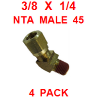 BNM43725  3/8  X  1/4  NTA  MALE  45  DEGREE  CONNECTORS  (4 PACK)