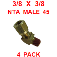 BNM43737  3/8  X  3/8  NTA  MALE  45  DEGREE  CONNECTORS  (4 PACK)