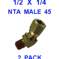 BNM45025  1/2  X  1/4  NTA  MALE  45  DEGREE  CONNECTORS  (2 PACK)