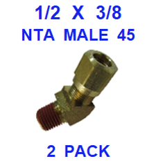 BNM45037  1/2  X  3/8  NTA  MALE  45  DEGREE  CONNECTORS  (2 PACK)