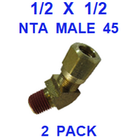 BNM45050  1/2  X  1/2  NTA  MALE  45  DEGREE  CONNECTORS  (2 PACK)