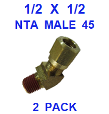 BNM45050  1/2  X  1/2  NTA  MALE  45  DEGREE  CONNECTORS  (2 PACK)